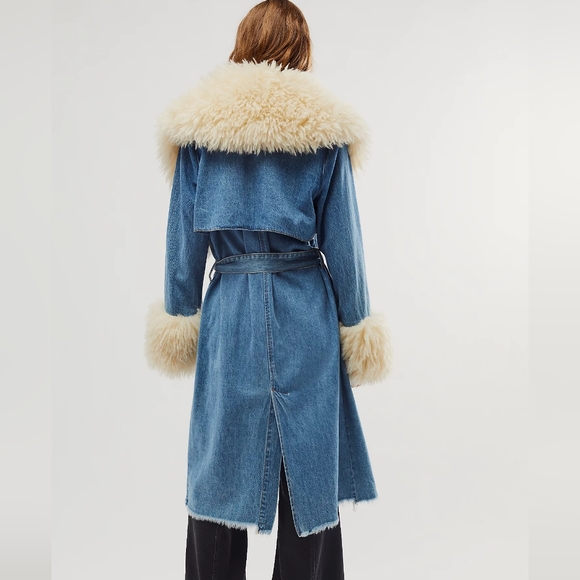 New BlankNYC  course denim jacket coat in blue - Picture 7 of 14